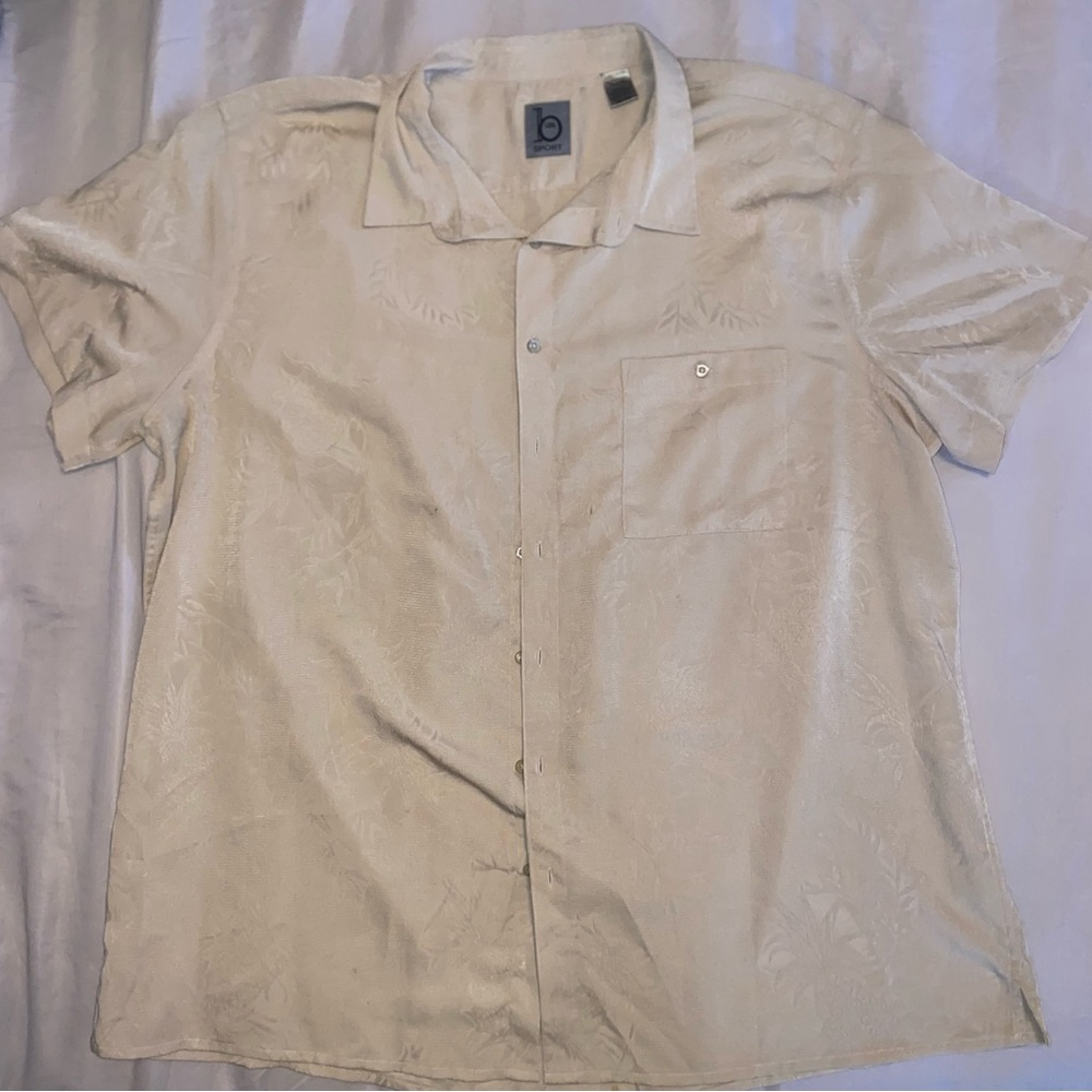 Beige Short Sleeve Men's Shirt